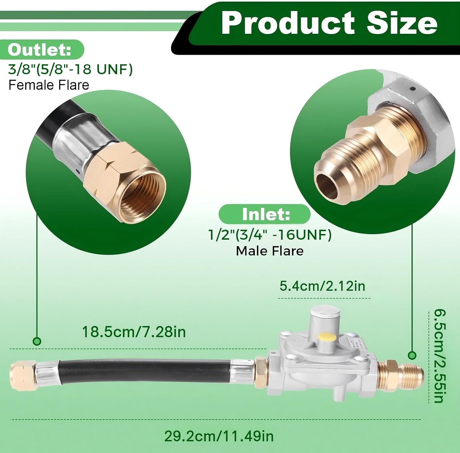 Natural Gas/Propane Grill Conversion Kits, Pressure Regulator Valve for Grill, Fire Pit, Stove, 1/2 PSIG Inlet Pressure & 4" W.C. Outlet Pressure