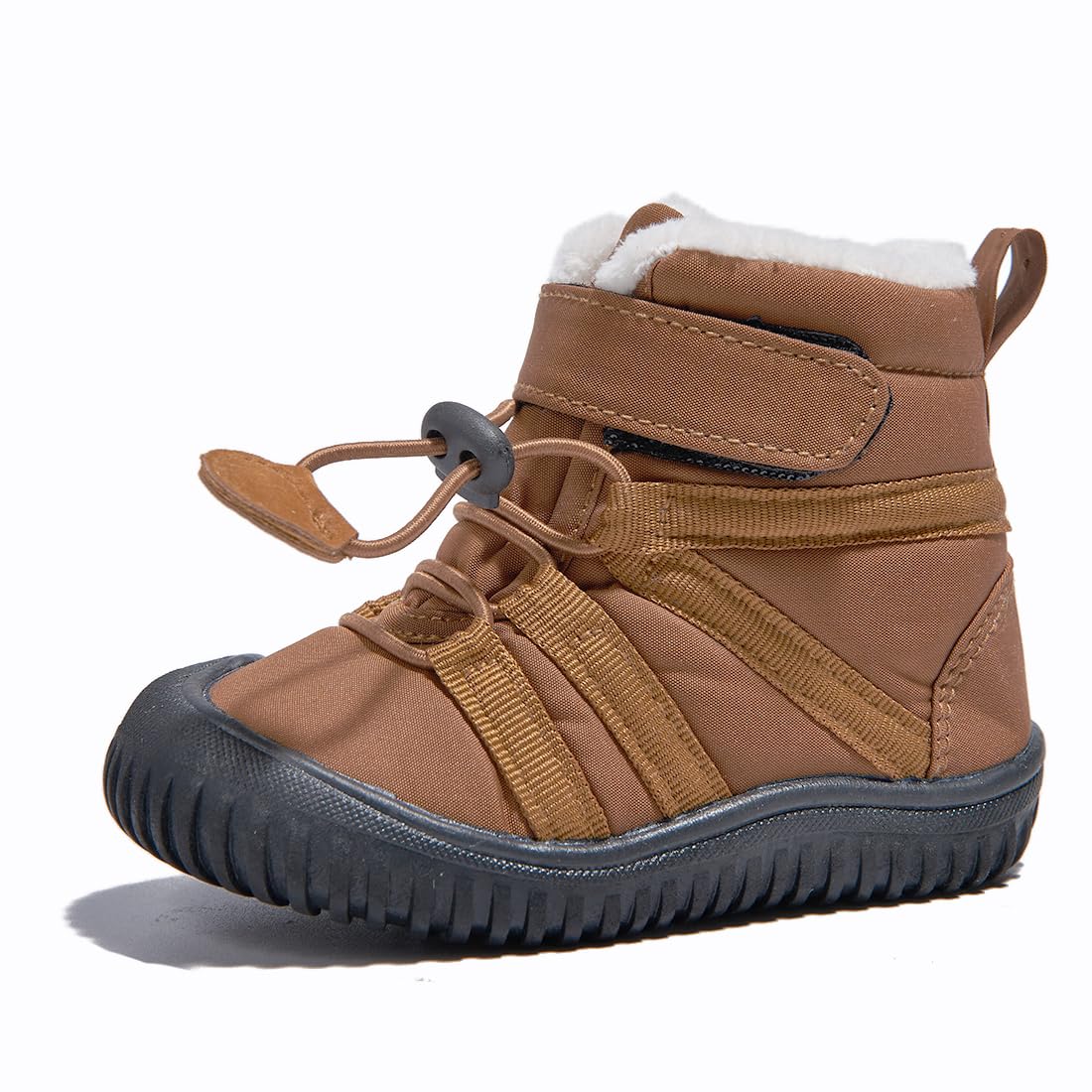 Newsonet Baby Snow Boots Winter Boys Girls Cold Weather Faux Fur Shoes Brown Size 12-18 Months Toddler