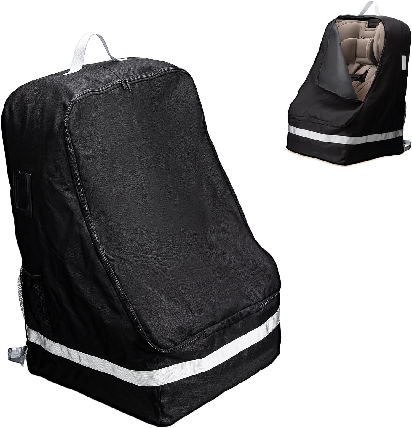 Car Seat Travel Bag Compatible with Nuna, Infant Car Seat Travel Bags for Graco, Large Padded Car Seat Backpack for Airplane, Easy to Store, Black