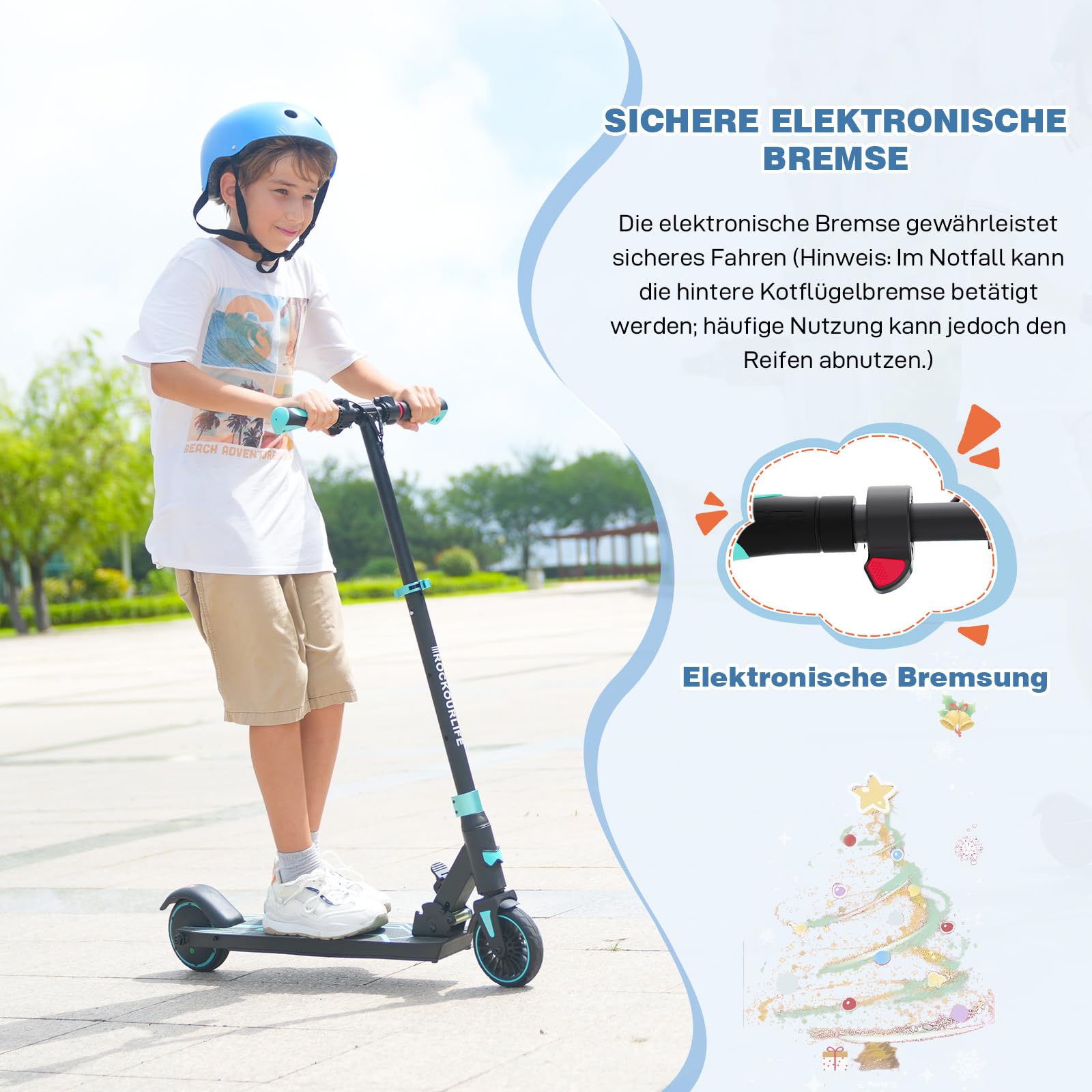 RCB R15 E-Scooter Kinder (8-12-16 Jahre) - bis zu 20 Km/h, Max. Reichweite 16Km, Elektroroller Faltbar für Kinder, Geschenk für Jugendliche
