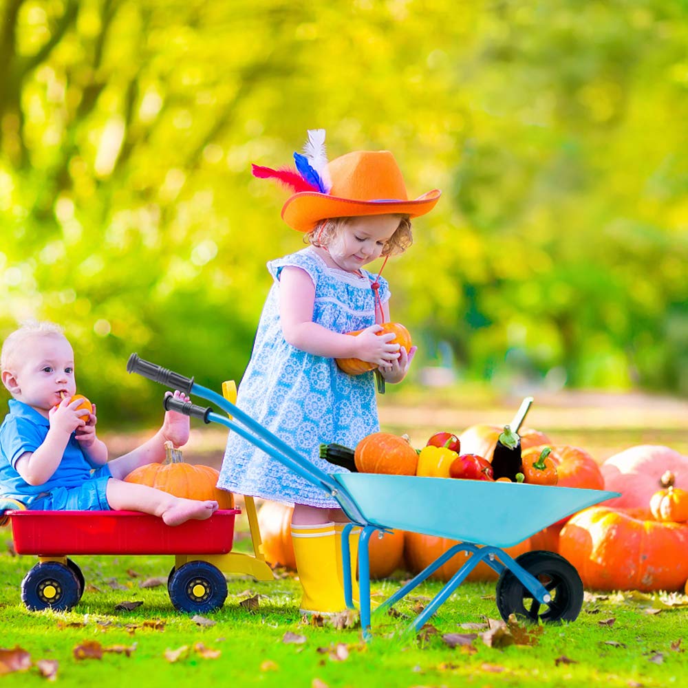 Colwelt Kids Metal Wheelbarrow 6Pcs, Childrens Wheelbarrow Kids