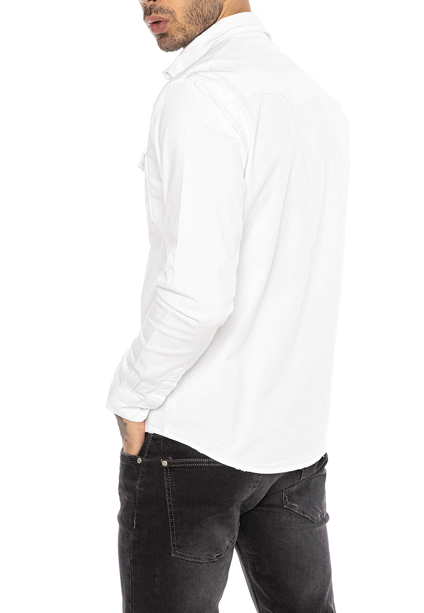 Redbridge Camicia a Jeans da Uomo Stile Casual Denim Cotone