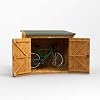 POWER High Grade Premium Pent BikeBicycle Wooden Shed with ميزات الأمان ، مرونة الباب والنافذة ، مصنوعة من خشب سميك للغاية 12 مم