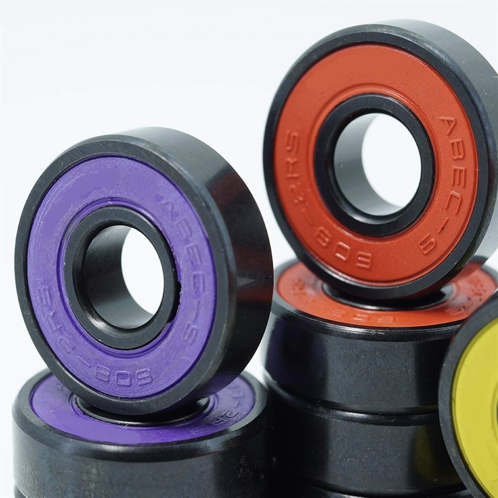 Bearings, Repair Kits 16Pcs ABEC9 608 2RS for Inline Roller Skate Wheel Skateboard Bearing 608 RS Ball Bearings 608RS Sealed 8x22x7mm Shaft (Color : 608RS Blue, Size : 16pcs),High Load Carrying Capac