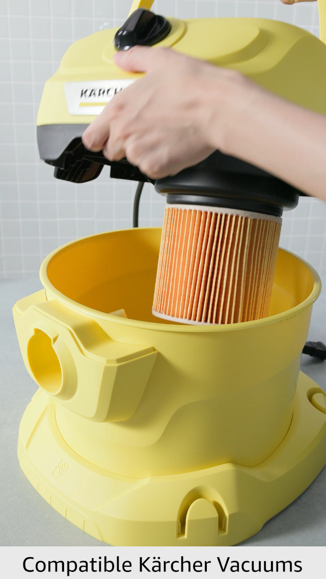 KFI 3310 Cartridge Filter Compatible With Karcher KWD1, KWD2, KWD3, S4001/ 4002, WD2 Plus, WD 3-18, WD 2.xxx/ 3.xxx, WD 2-18, Wet And Dry Vacuum Cleaners 2.863-303.0