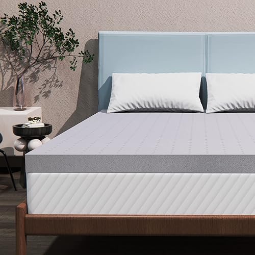 Miniatura 2 de Maxzzz Cubrecolchón de espuma viscoelástica de 3 pulgadas, tamaño individual, cubrecolchón de bambú para cama, colchón ventilado, felpa certificada
