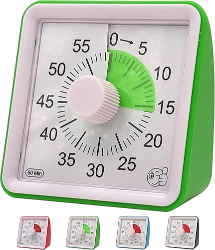 Miniatura 9 de Bell Bind Bonito temporizador visual de 60 minutos, reloj de cuenta regresiva para el aula, temporizador silencioso para niños y adultos,