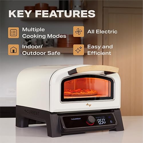 Miniatura 3 de Current Horno eléctrico inteligente Model P para pizza, 12 pulgadas, 850 F máximo, 8 modos de cocción, conectividad de aplicación para monitoreo de