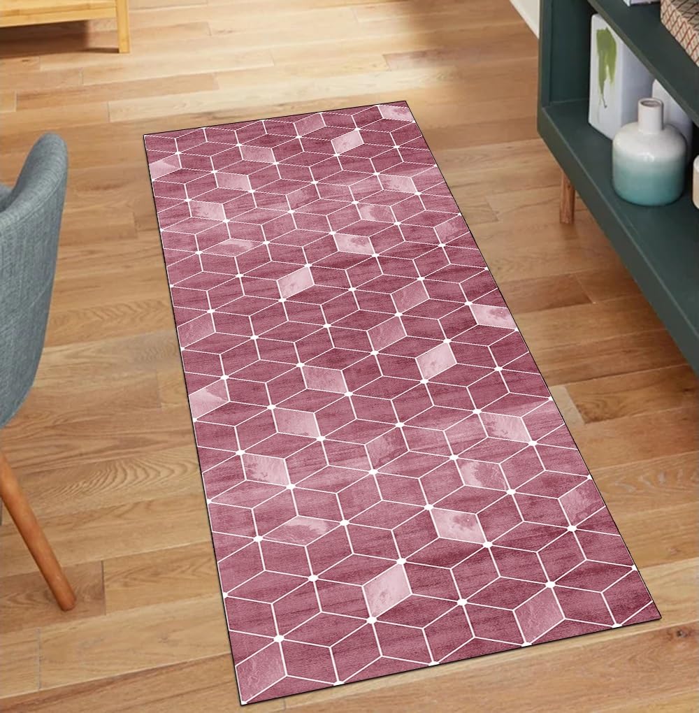 Alfombra de cocina geométrica de 60x180 cm, alfombra larga lavable para pasillos modernos