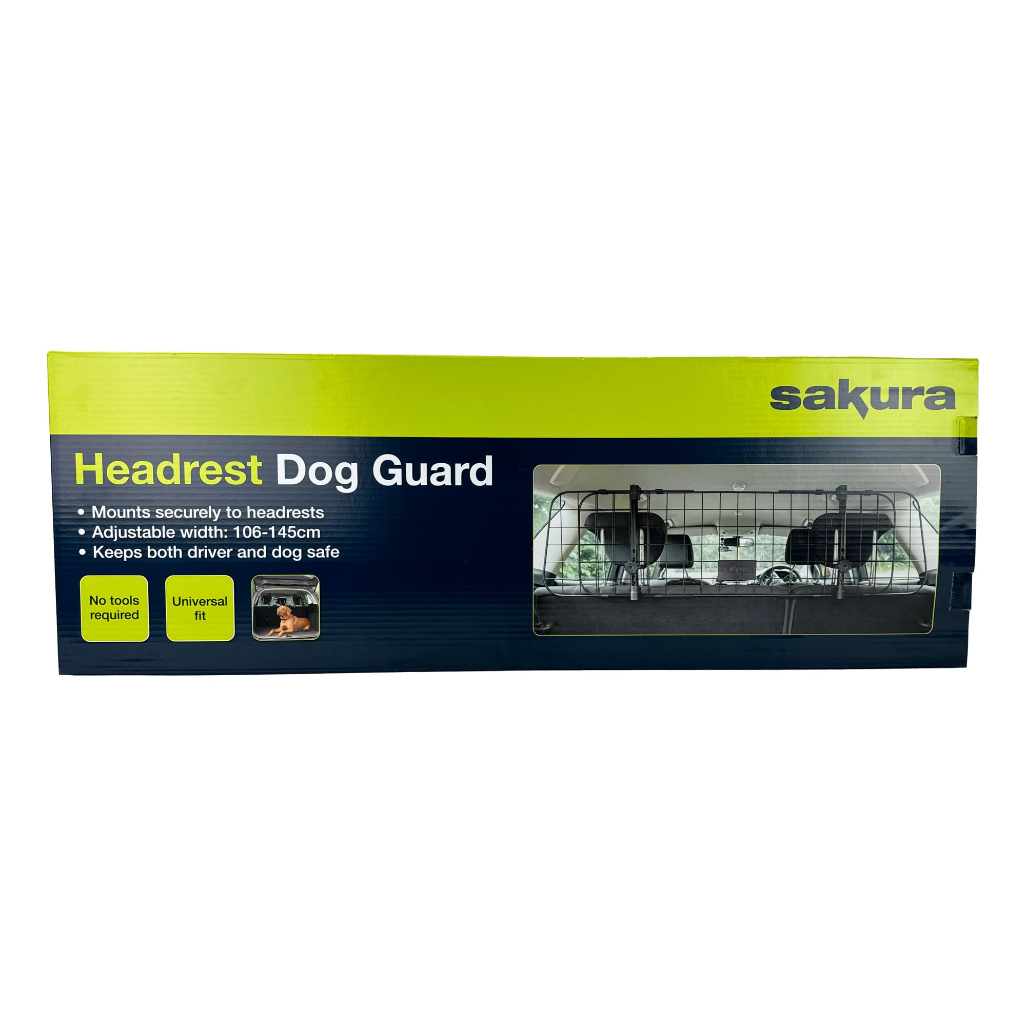 Sakura SS5259 - Divisorio per Cani da Auto per Poggiatesta, Facile Montaggio, per Berline, Station Wagon Suv, Mpv, Larghezza Regolabile, Montaggio Senza Strumenti