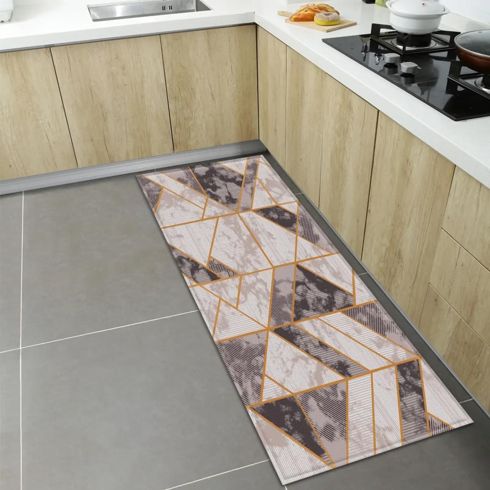 Alfombra moderna larga para dormitorio baño balcón y pasillo antideslizante