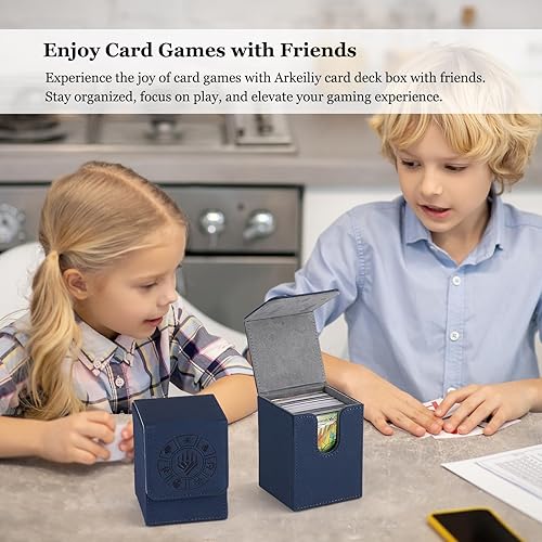 Miniatura 7 de Arkeiliy Caja de cartas coleccionables de alta calidad para juegos de cartas coleccionables Yugioh y más (azul)