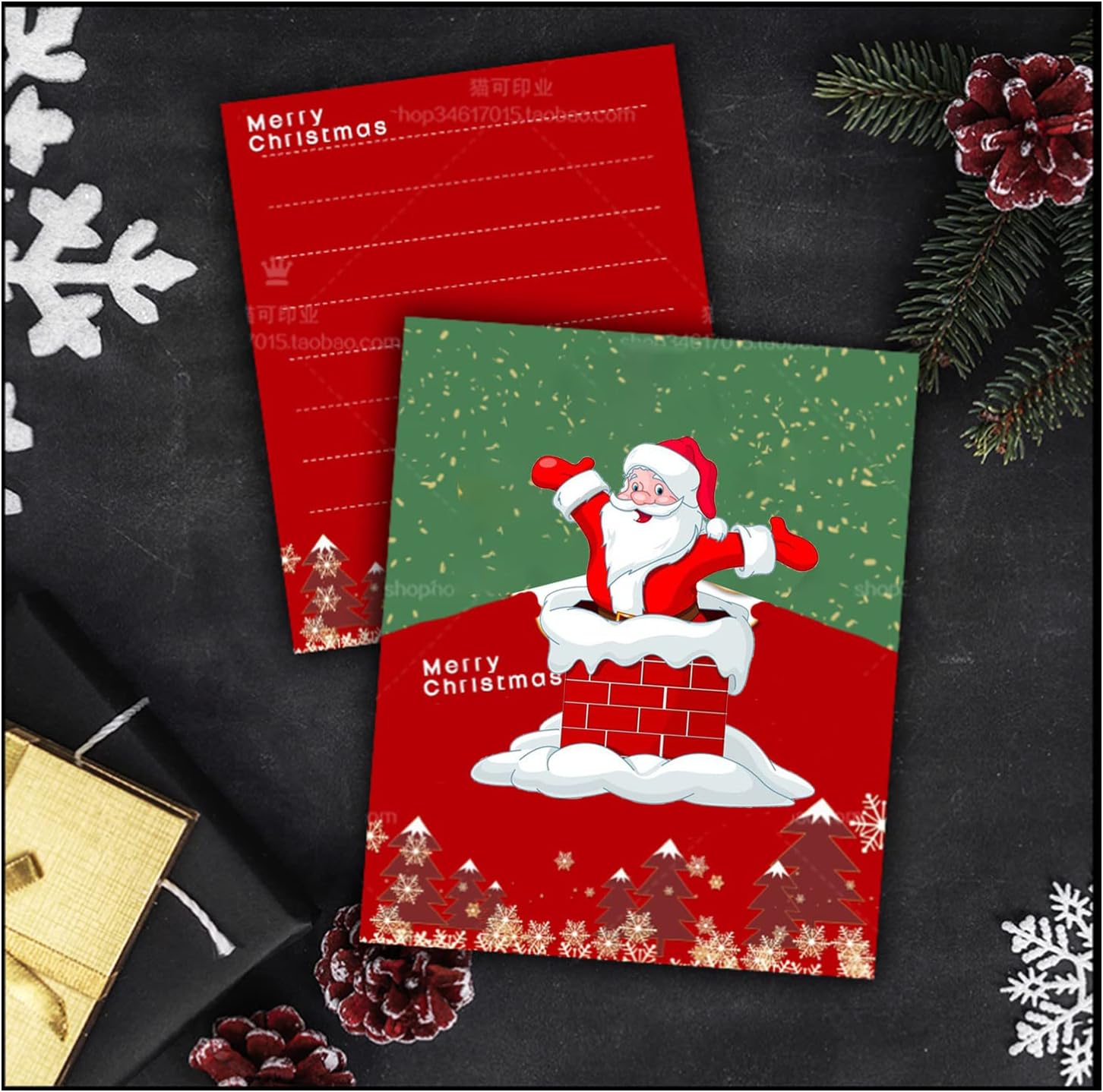4 Sets Santa Chimney Christmas Die Cuts for Card Making Mrs Claus Scrapbooking Supplies Dies Embossing Stencil Template Tool for DIY Molds Paper Card Photo Album Craft Decoration