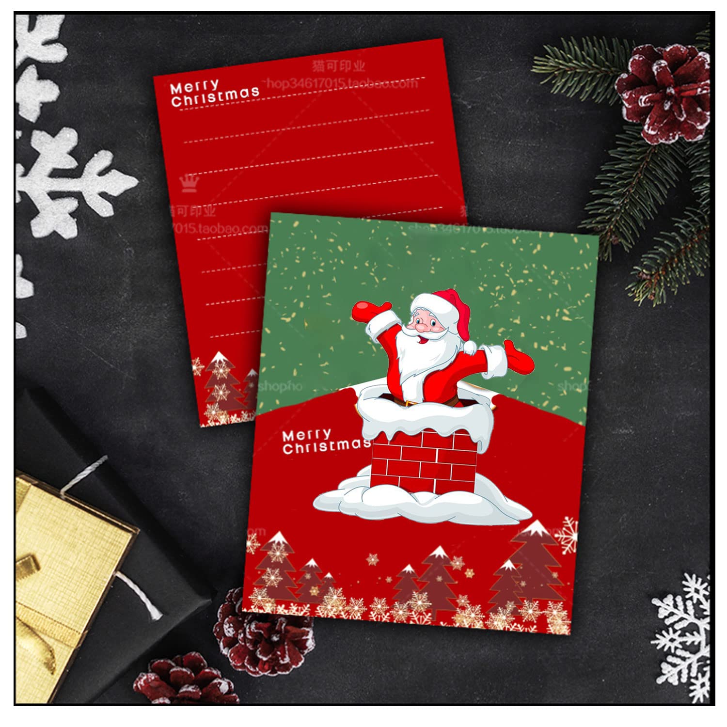 4 juegos de troqueles de Navidad de chimenea de Papá Noel para hacer tarjetas, suministros de álbumes de recortes, troqueles en relieve, plantilla para moldes de bricolaje, tarjetas de papel, álbum de