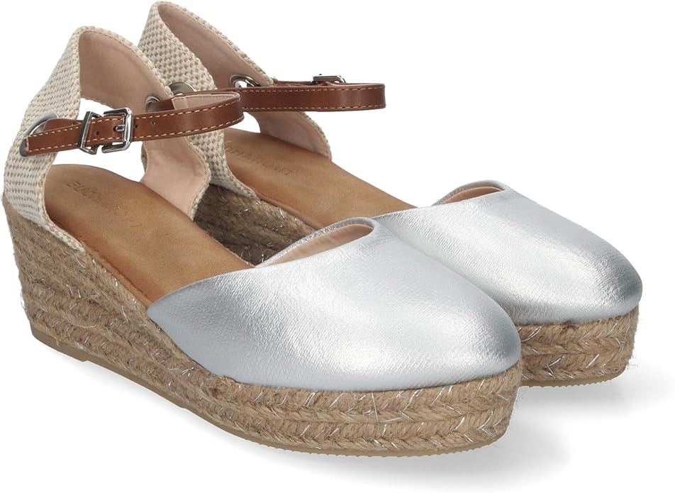 Sandalias De Cuña De Yute Para Mujer - Diseño Moderno, Cómodas, Con Hebilla Y Tira Decorativa