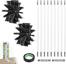 3.6 m Chimney Sweeping Kit, Hedgehog Chimney Sweeping Stove Diameter 100 mm, 9 Flexible Chimney Sweeping Rods 410 mm, Can Be Used With Drill Driver for Fireplaces, Pipes, Tumble Dryers