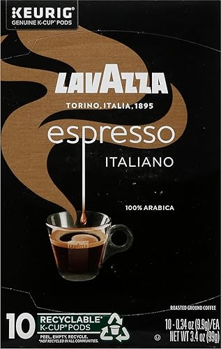 For Sol: Lavazza, 100% Arabica Espresso Italiano Coffee K-Cup Pods, 0.34 Ounce, 10 Count - 10 Count (Pack of 1)