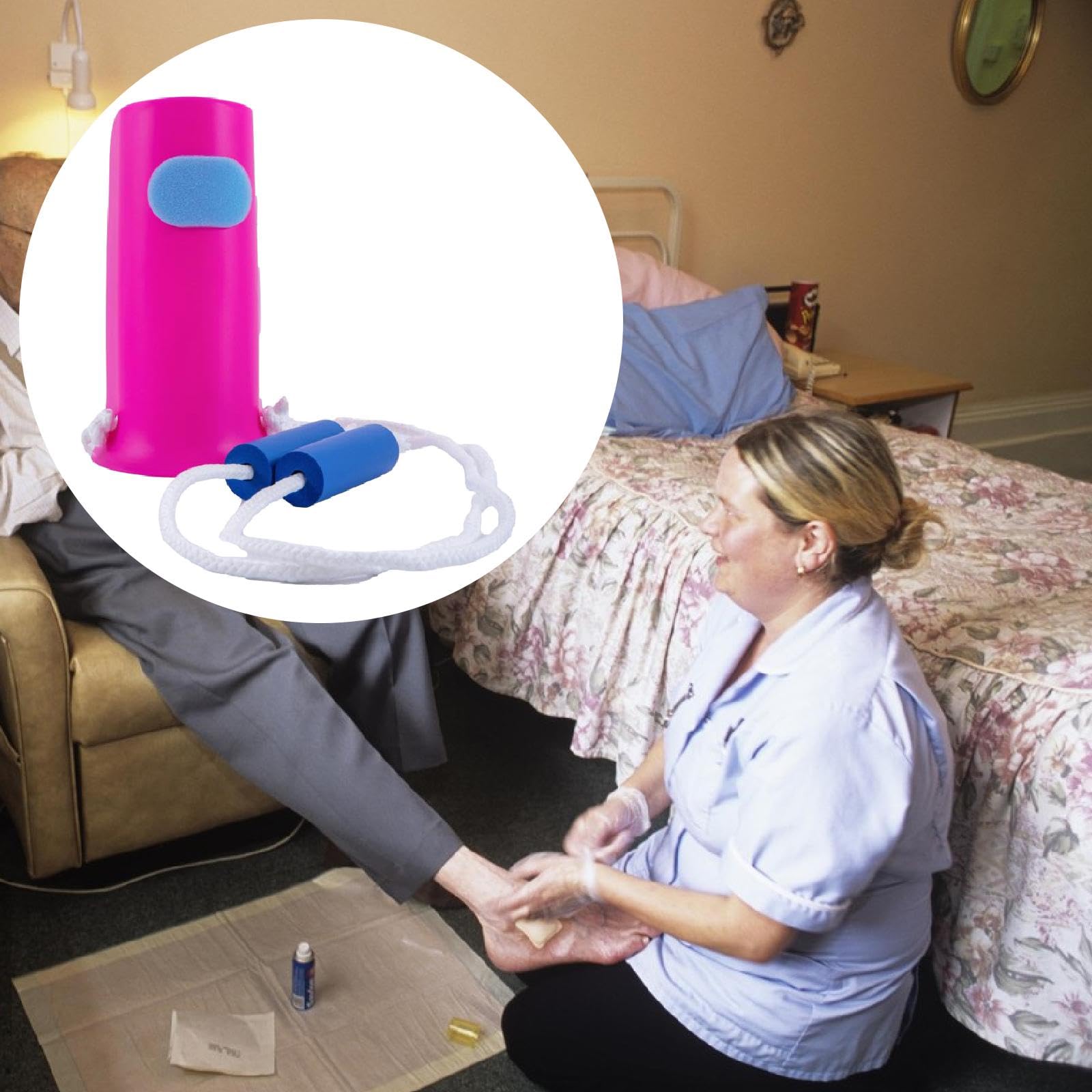 Enfile-chaussette Dispositif D'Assistance Aide à L'Habillage Outil D'Enfilage Appareil pour Chaussettes avec Cordon Réglable Adapté pour Les Femmes E