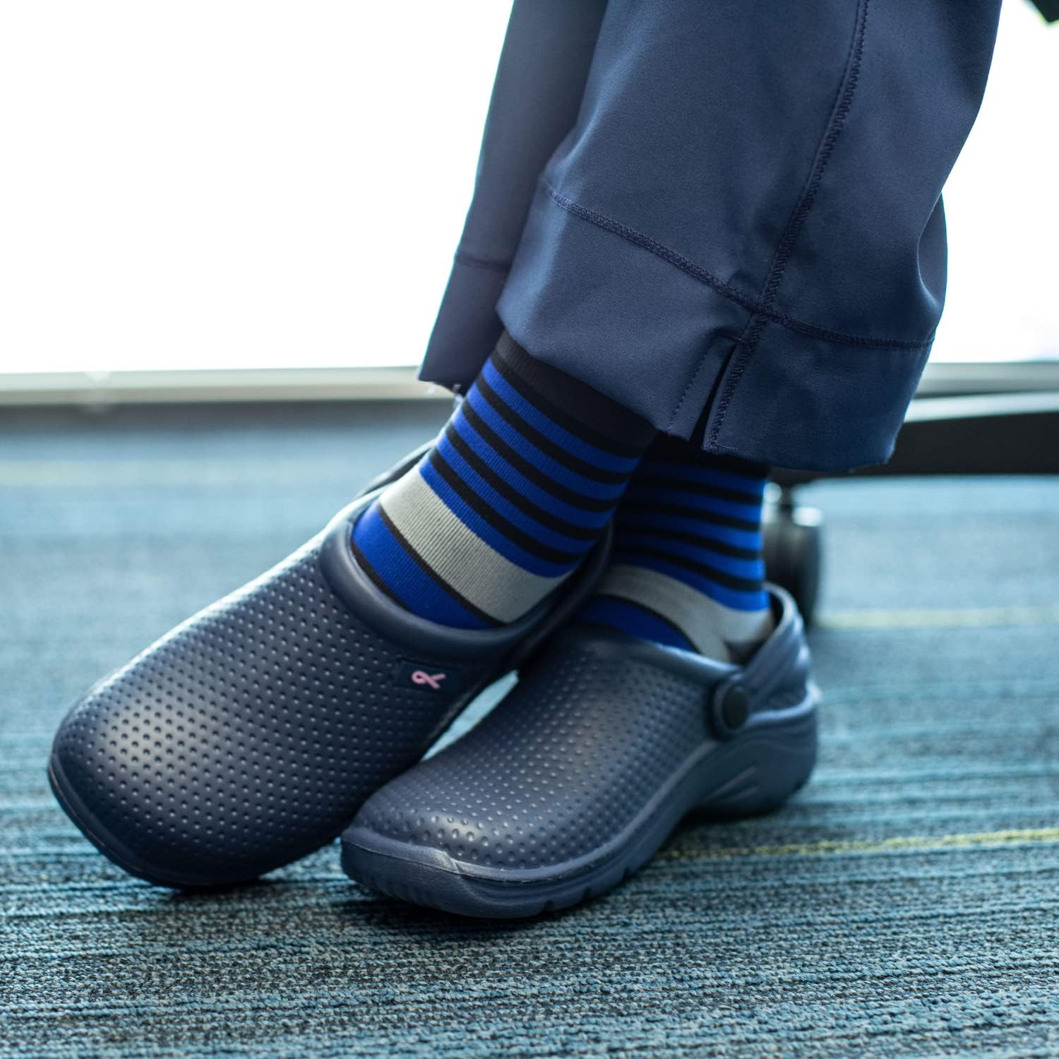 Rejuva Motley Stripe 20-30 mmHg Graduated Compression Socks for Men & Women