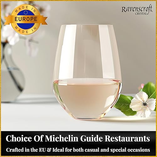 Miniatura 6 de Votado Mejor Copa Sin Tallo 2017 por el New York Times, Elegantes, Delgadas, Copas de Vino Sin Tallo de Cristal 100% Libre de Plomo Fabricadas en