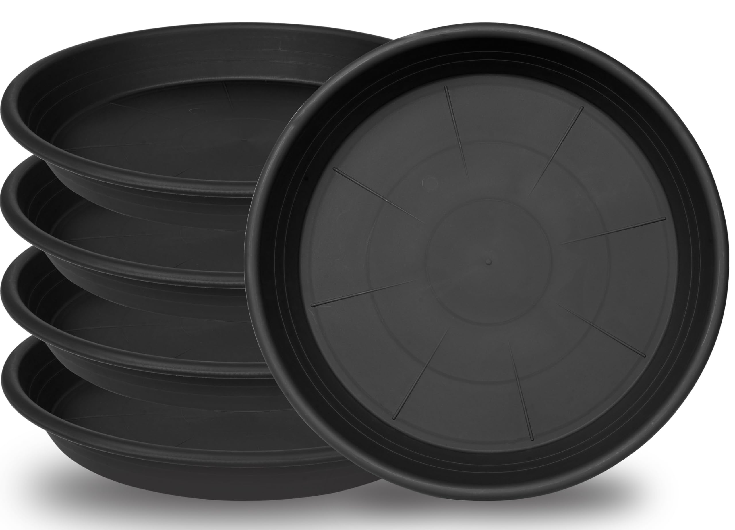 Grjoprt 5 Pack 14 inch Plant Saucer Black