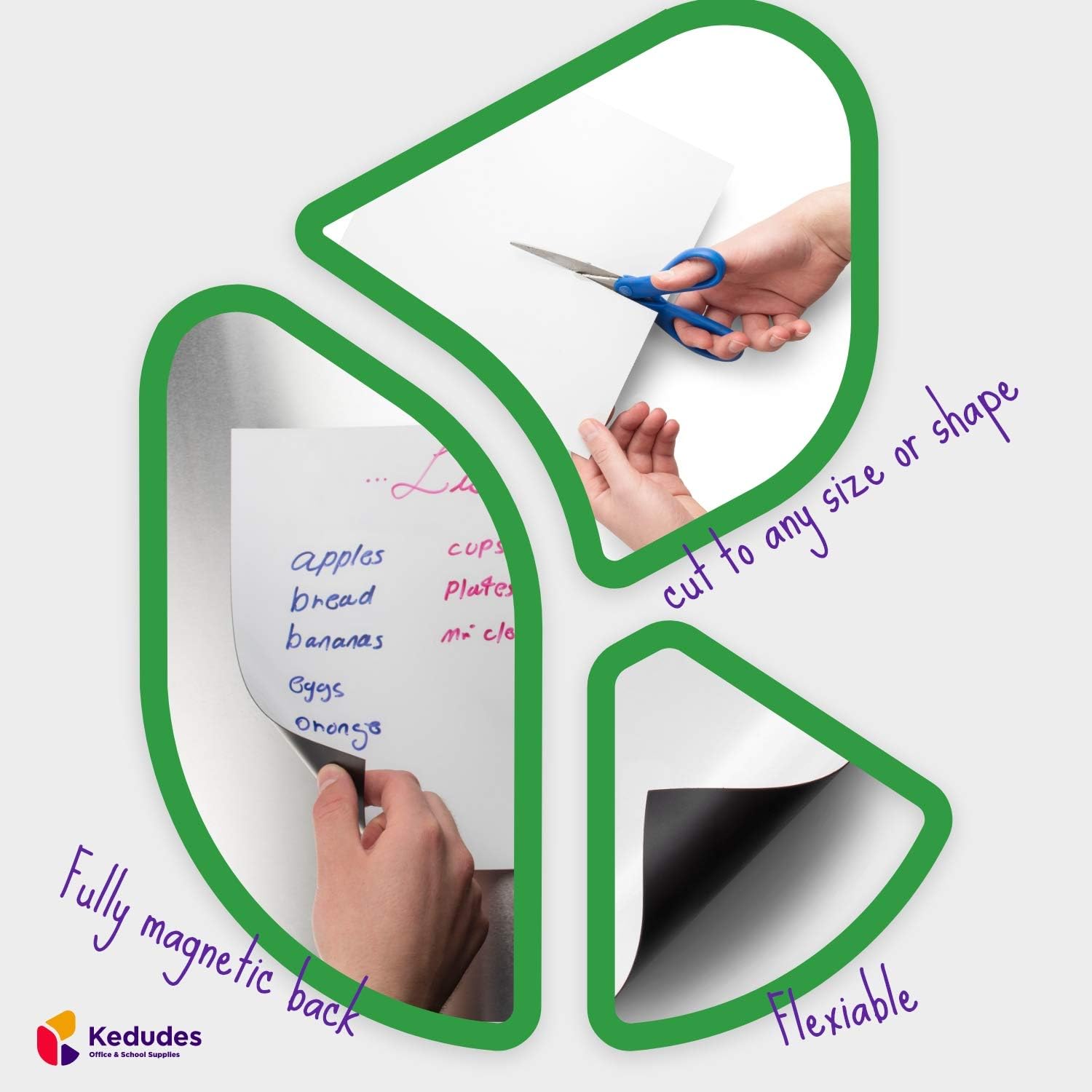 USA Made Magnetic Dry Erase Whiteboard Sheet 17" x 11" with a Set of 6 Markers : Office Products