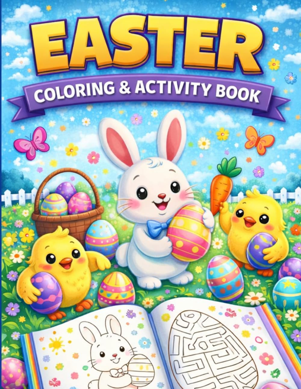 Easter Coloring & Activity Book for Kids Ages 4–8: Fun Easter Coloring Pages, Mazes, Dot-to-Dot, Word Search, and More for Kids