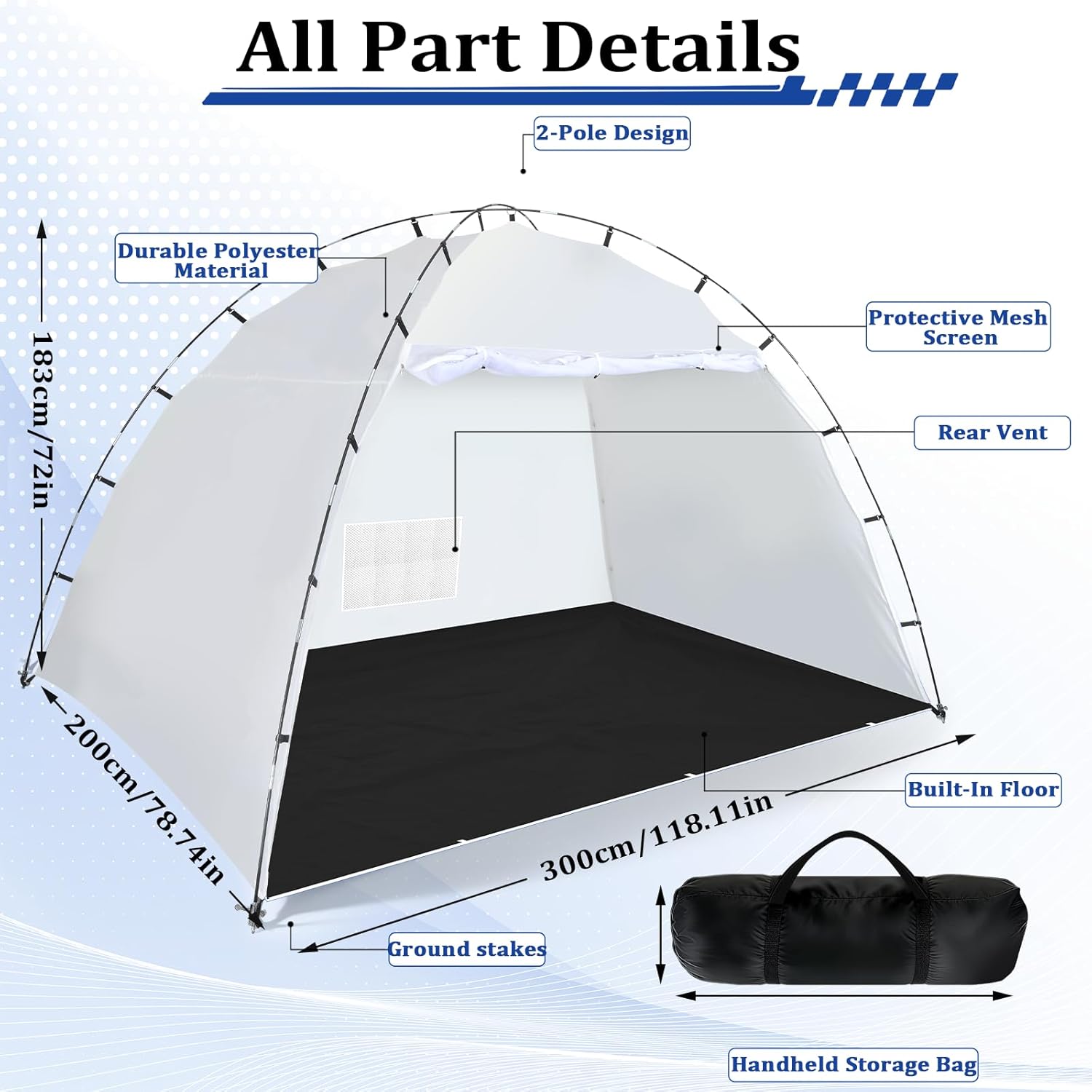 10x6x6.6ft Portable Paint Booth Tent, Extra Large Spray Paint Tent with Wire Hangers, Cup Hooks, Built-in Floor, Mesh Screen for Furniture DIY Hobby Tool, Spray Paint Shelter, Small Items