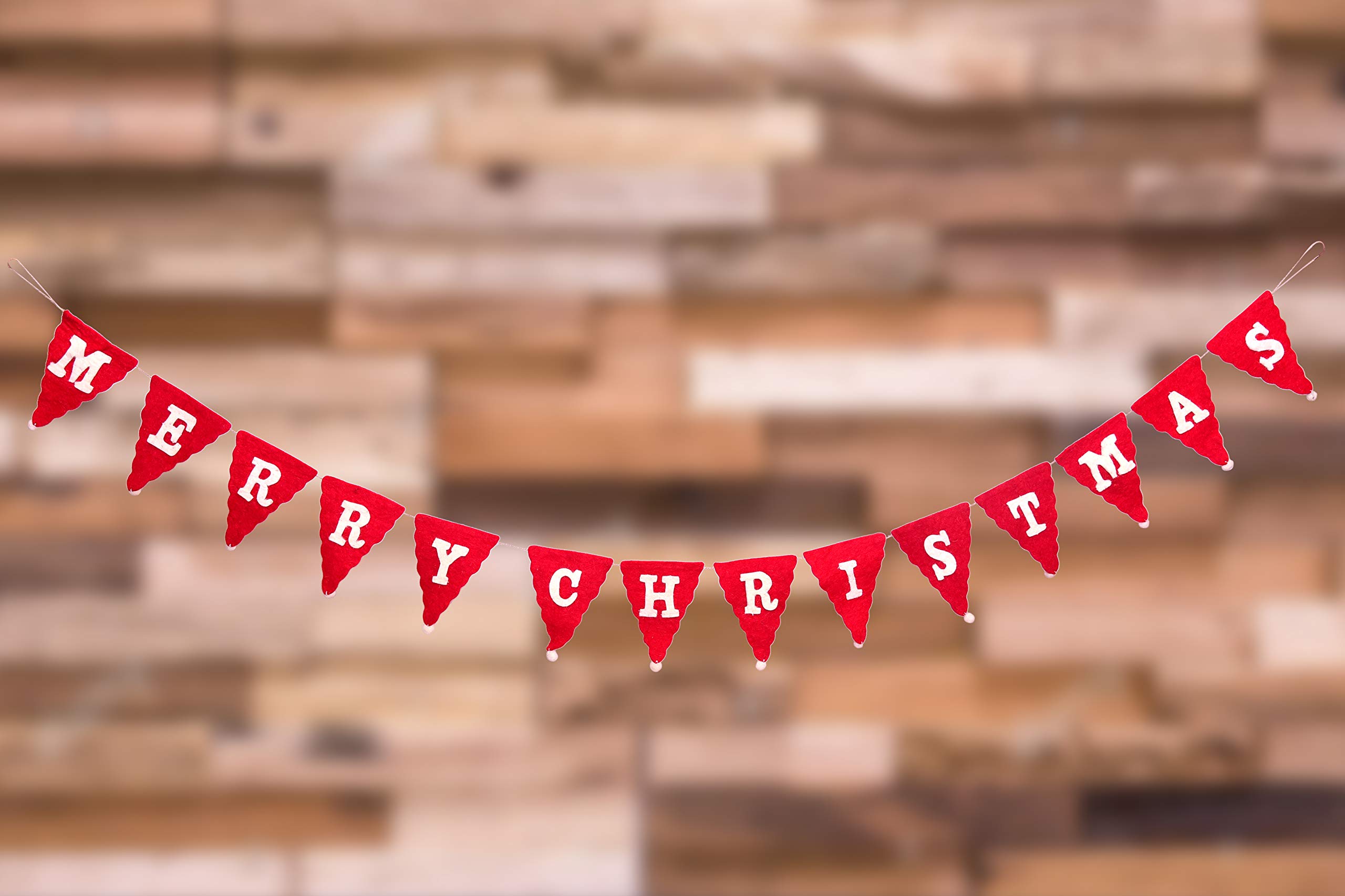 The Hobby Bounty®Merry Christmas Bunting Banner Green & Red, Christmas Decoration, Pre-Strung (Flag Banner) 1