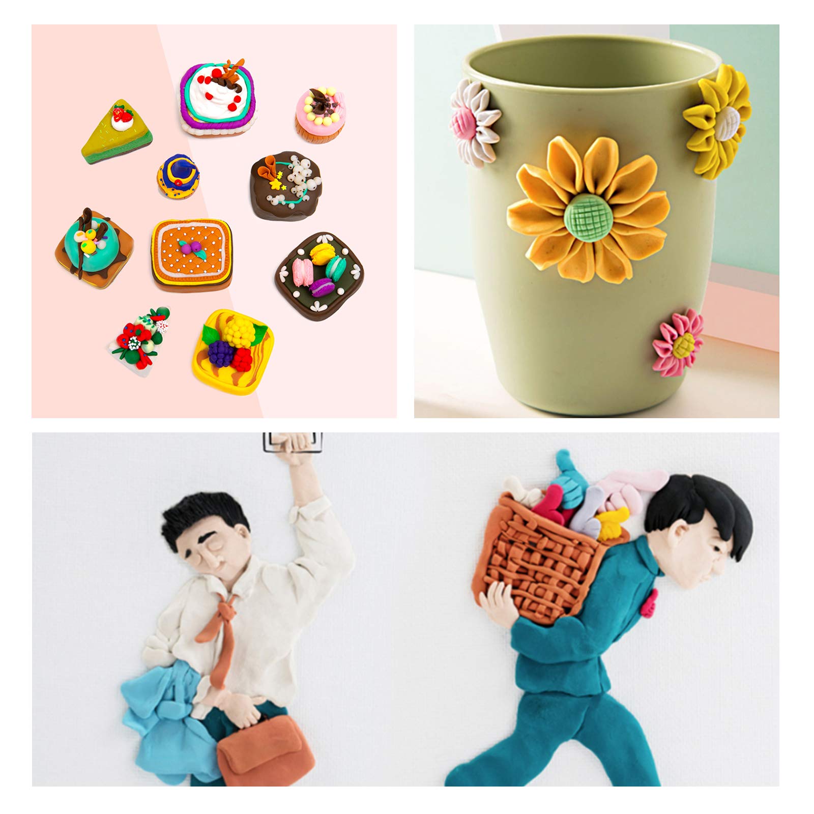 PH PandaHall Polymer Clay Press Tonpressmaschine, Handbetrieben | Handbetrieben, 6 Dickenoptionen, Zum Abflachen und Glätten, Tischklemme enthalten