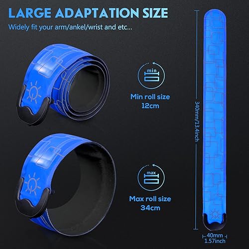 Vista 3 de Simket Brazalete LED Recargable para Correr (Paquete de 2), Luces para Correr para Corredores, Luces para Correr, Equipo Reflectante de Alta Azul