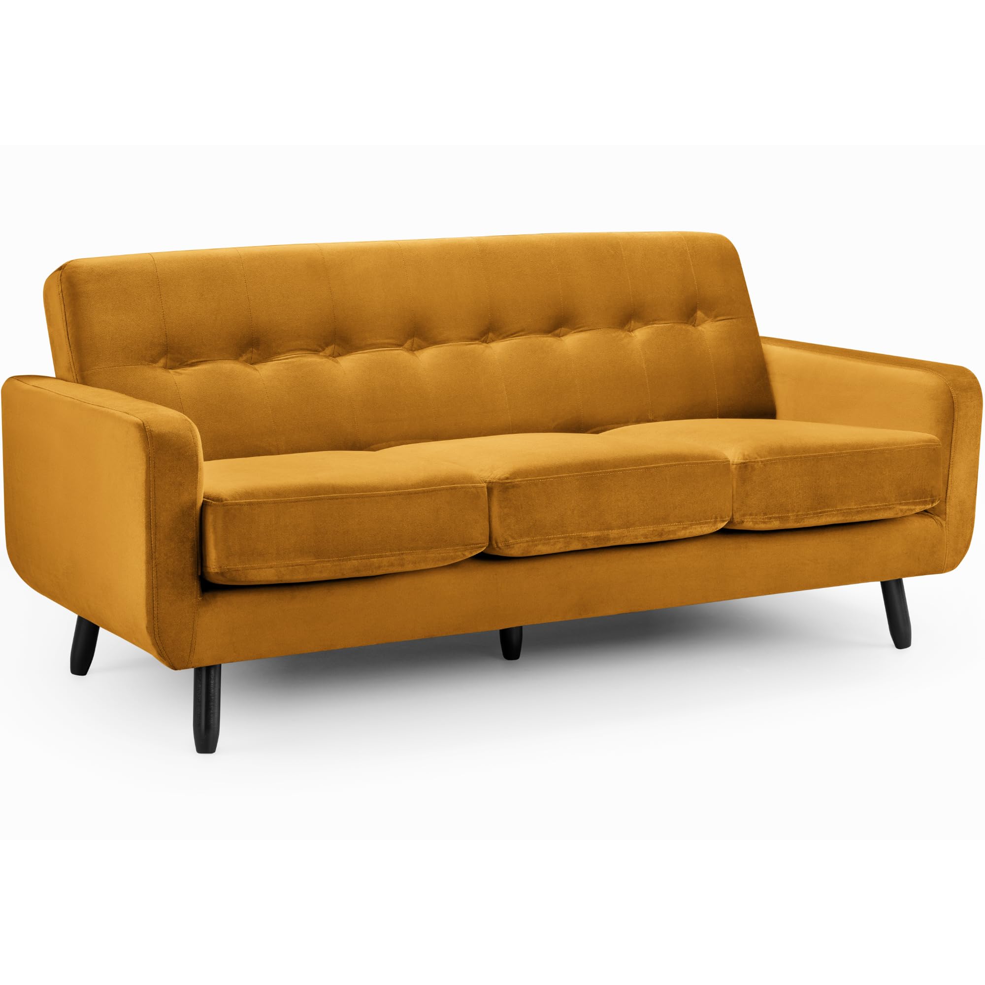 Sponsored Ad – OLSO 3 Seater Velvet Sofa, Ideal for Living Room or Bedroom, Stylish Mustard Yellow Sofa