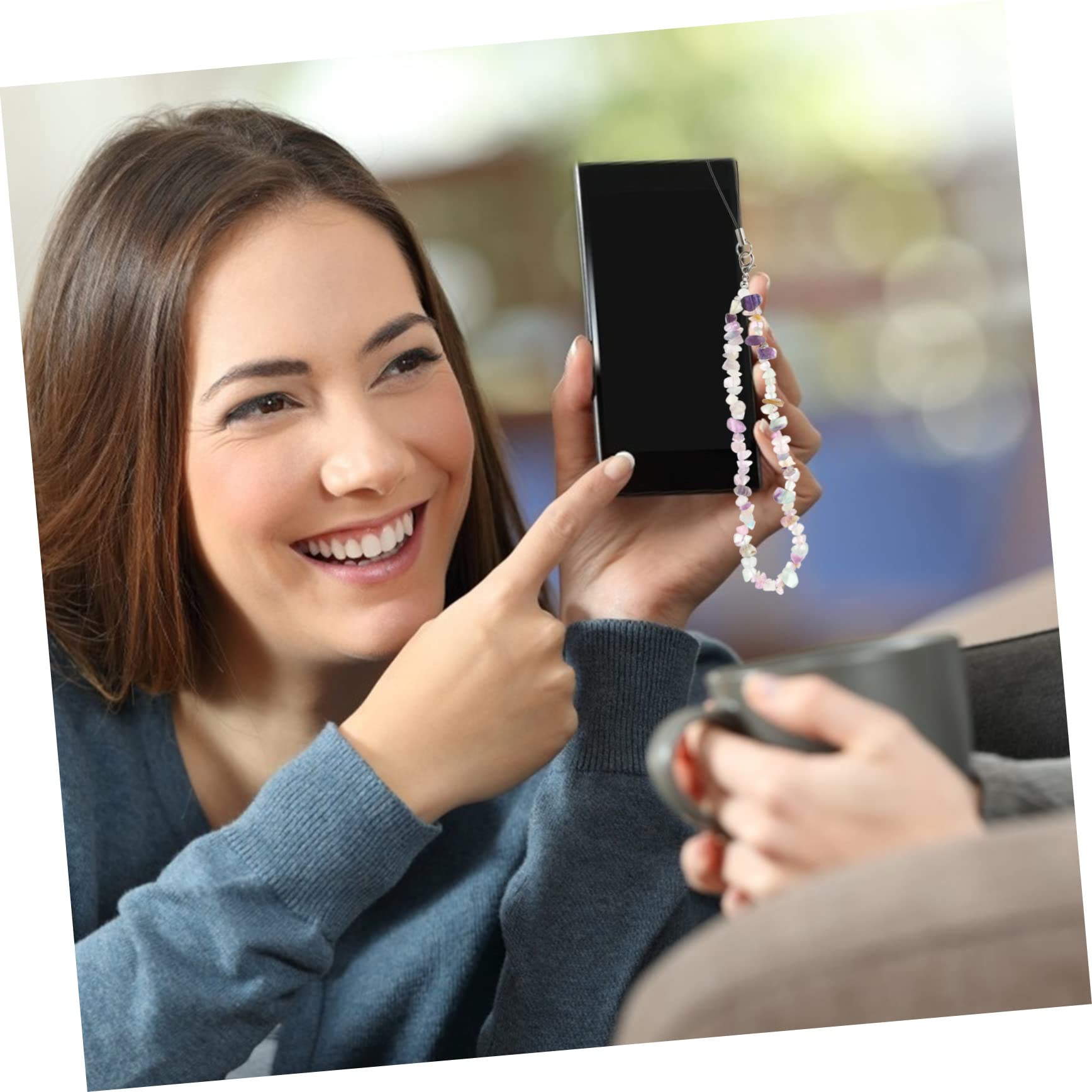 DOITOOL 8piezas Cadena De Teléfono Beads Cuerda Antideslizante Para Móvil Accesorio Decorativo y Práctico Para Llevar Teléfonos Cámaras y Llaves