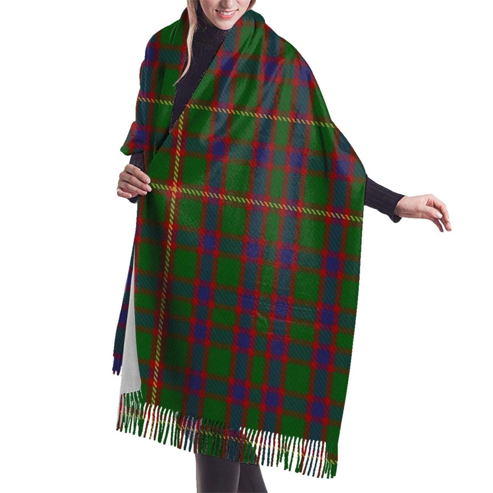 Fjqwklf Unisex Hall (1994) Clan Family Tartan 6 Hall () Clan Family Tartan Classic Soft Blanket Scarf Long Warm Shawl Wraps Cashmere Fringe Scarfs For Women