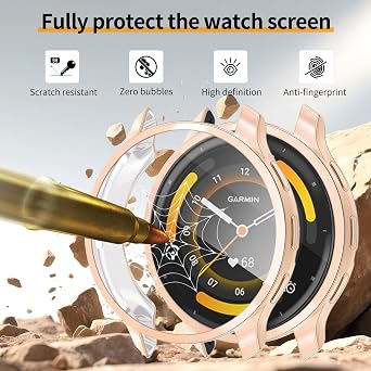 4 Pack for Garmin Venu 3 45mm Screen Protector Case, Soft TPU Bumper Full Coverage Protective Accessories