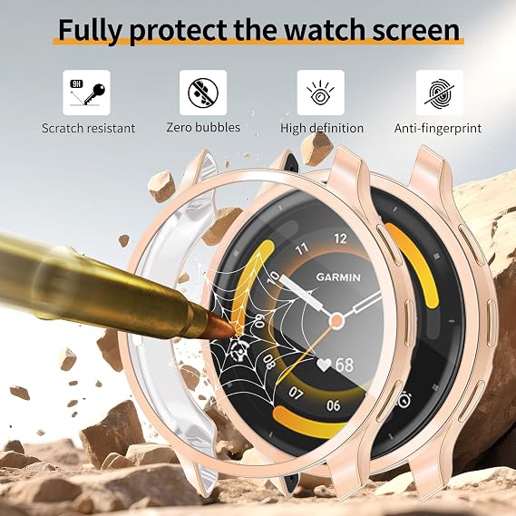 4 Pack for Garmin Venu 3 45mm Screen Protector Case, Soft TPU Bumper Full Coverage Protective Accessories
