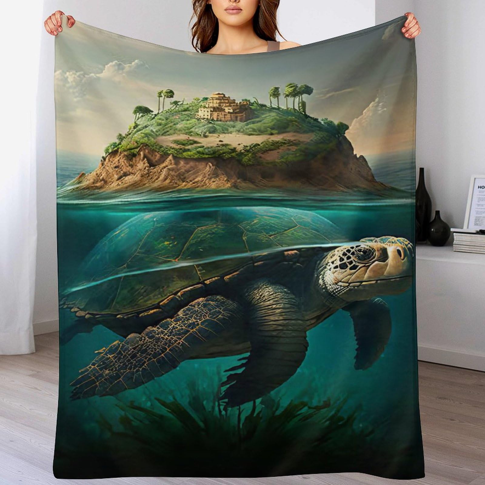 Couverture lourde tortue hypoallergénique et respirante pour canapé