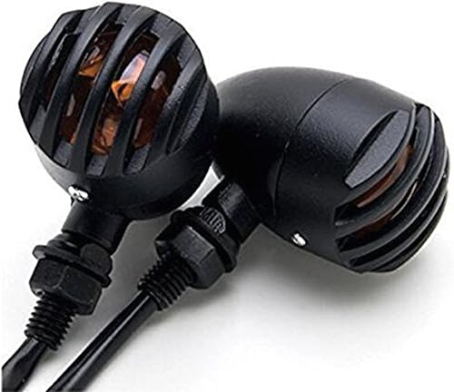 Miniatura 5 de TASWK 2 señales de giro de motocicleta resistentes luces de bombilla ámbar indicadoras luces intermitentes (negro)