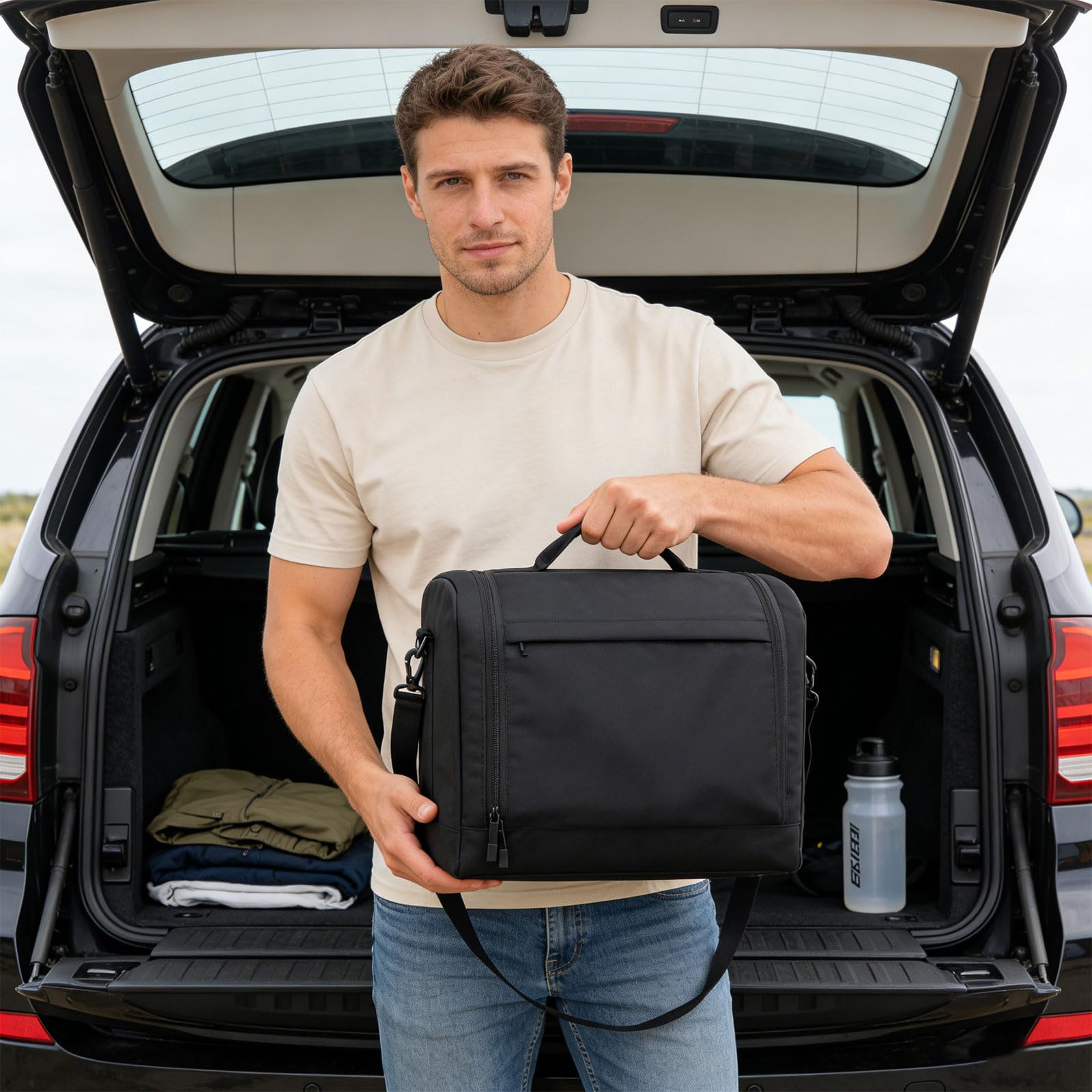 Organizador apilable de gran capacidad, a prueba de polvo, portátil, bolsa de almacenamiento para gorras de béisbol de viaje