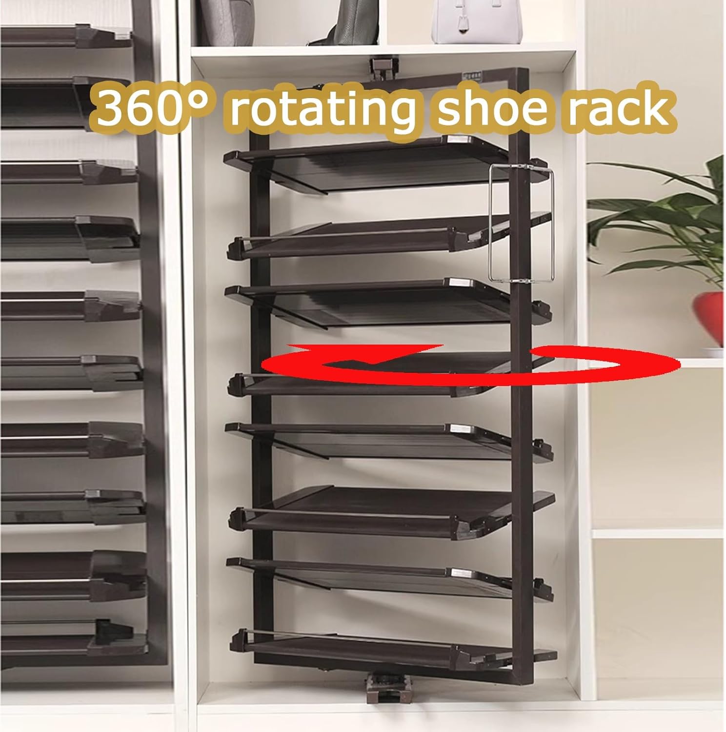 Shoe Storage Cabinet Cabinets Hallway Slim Cupboard Cupboards Hallways Slimline，Rotating Pull-Out Organizer, Adjustable Height 360°Rotating Pull-Out Shoe Rack, Vertical Shelf Retractable Met