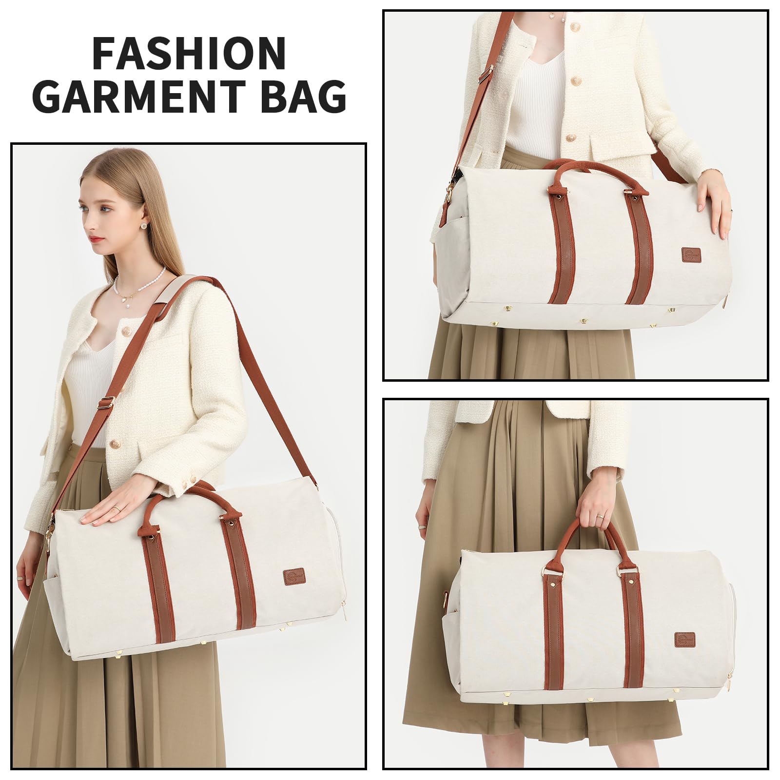 Bolsa de Viaje Convertible, Bolsa de Lona para Hombres y Mujeres, Maleta Colgante 2 en 1, Bolsa de Viaje de Negocios
