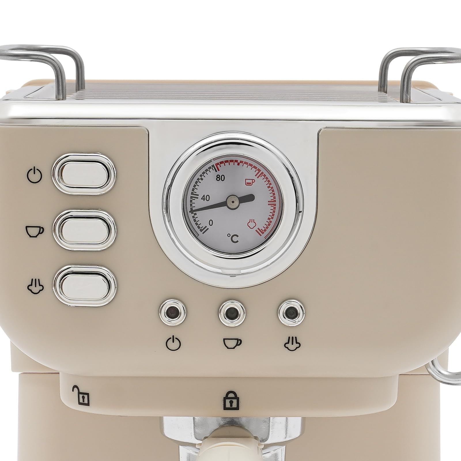 Cafetera de espresso de 1050 W, 20 bares, con espumador de leche y calentador de tazas, depósito de agua de 1,5 l, cafetera compacta y cafetera expreso para el hogar y la oficina, color blanco