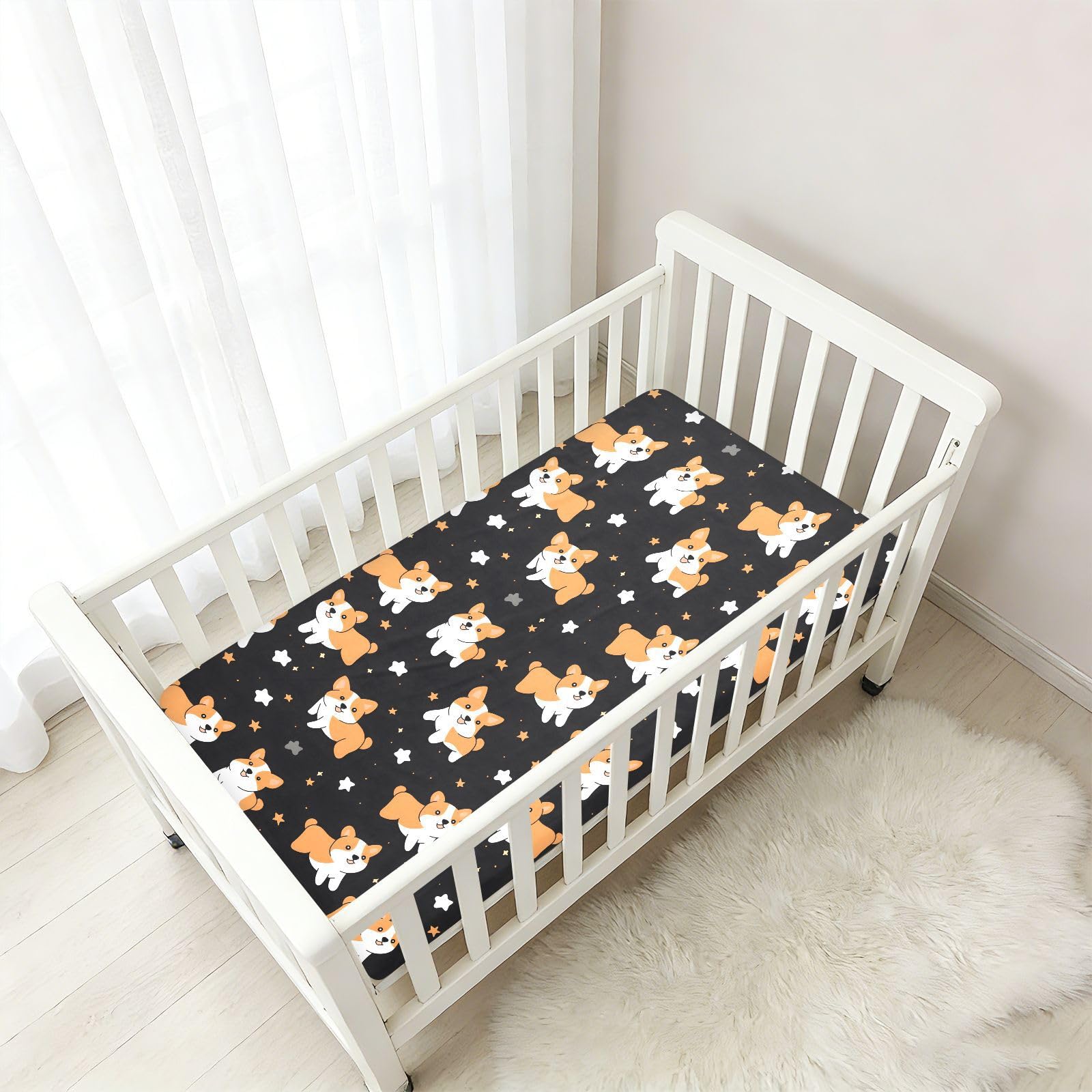 Drap-housse pour berceau de bébé amusant avec étoile pour garçons et filles - 71,1 x 132,1 cm