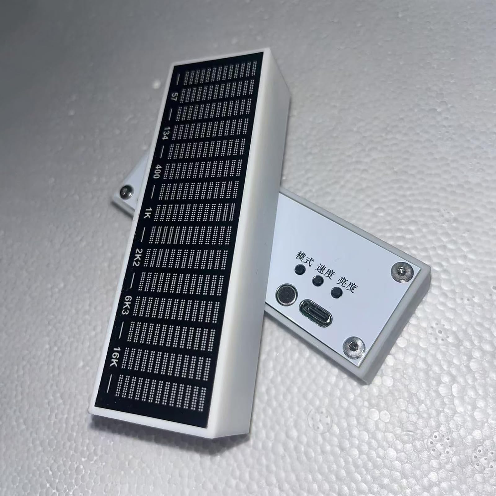 Medidor de pantalla LED con control de voz, espectro musical, luz de sonido, para escritorio, dormitorio, análisis de ritmo, portátil, pantalla LED de frecuencia