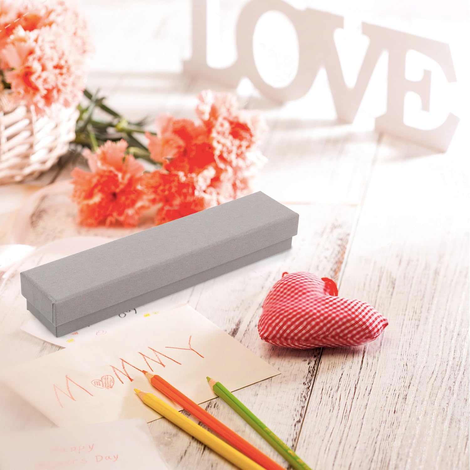 Rocutus Jewelry Gift Boxes Necklace Earring Ring Box Gift Box,12 Pack Jewelry Gift Boxes Necklace Gift Boxes Cotton Filled Cardboard Paper Box Gift Cases for Wedding, Engagement (Grey) - Image 6