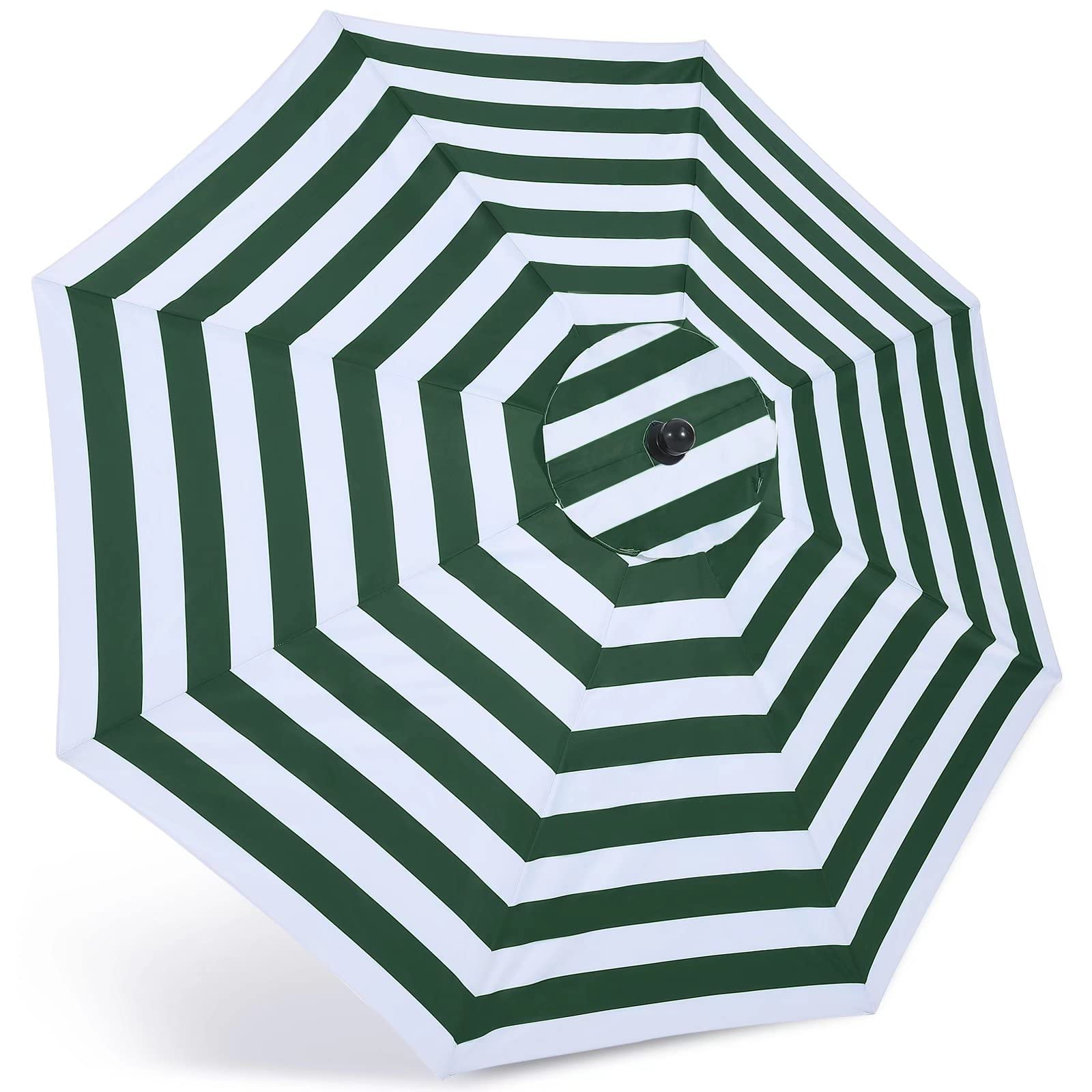ABCCANOPY 9ft Outdoor Umbrella Replacement Top Suit 8 Ribs (Forest Green&amp;White)