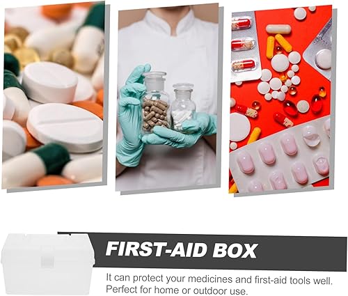 Miniatura 7 de Cabilock Caja de aparejos Organizador Caja de medicamentos Caja vacía de plástico Botiquín de primeros auxilios Caja de primeros auxilios Caja de