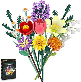 Flowers Bouquet Building Blocks Toy Set, 1000+PCS DIY Artificial Flower ...