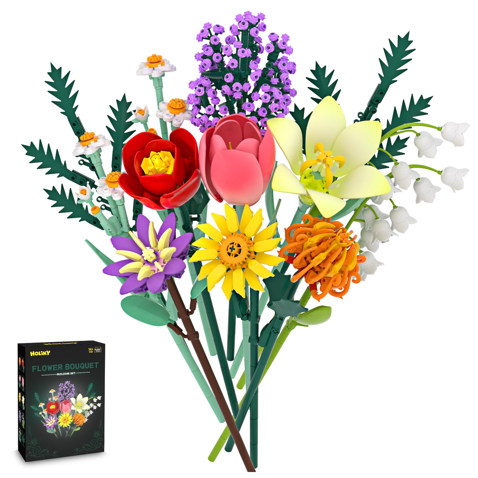 Amazon.com: Flowers Bouquet Building Blocks Toy Set, 1000+PCS DIY