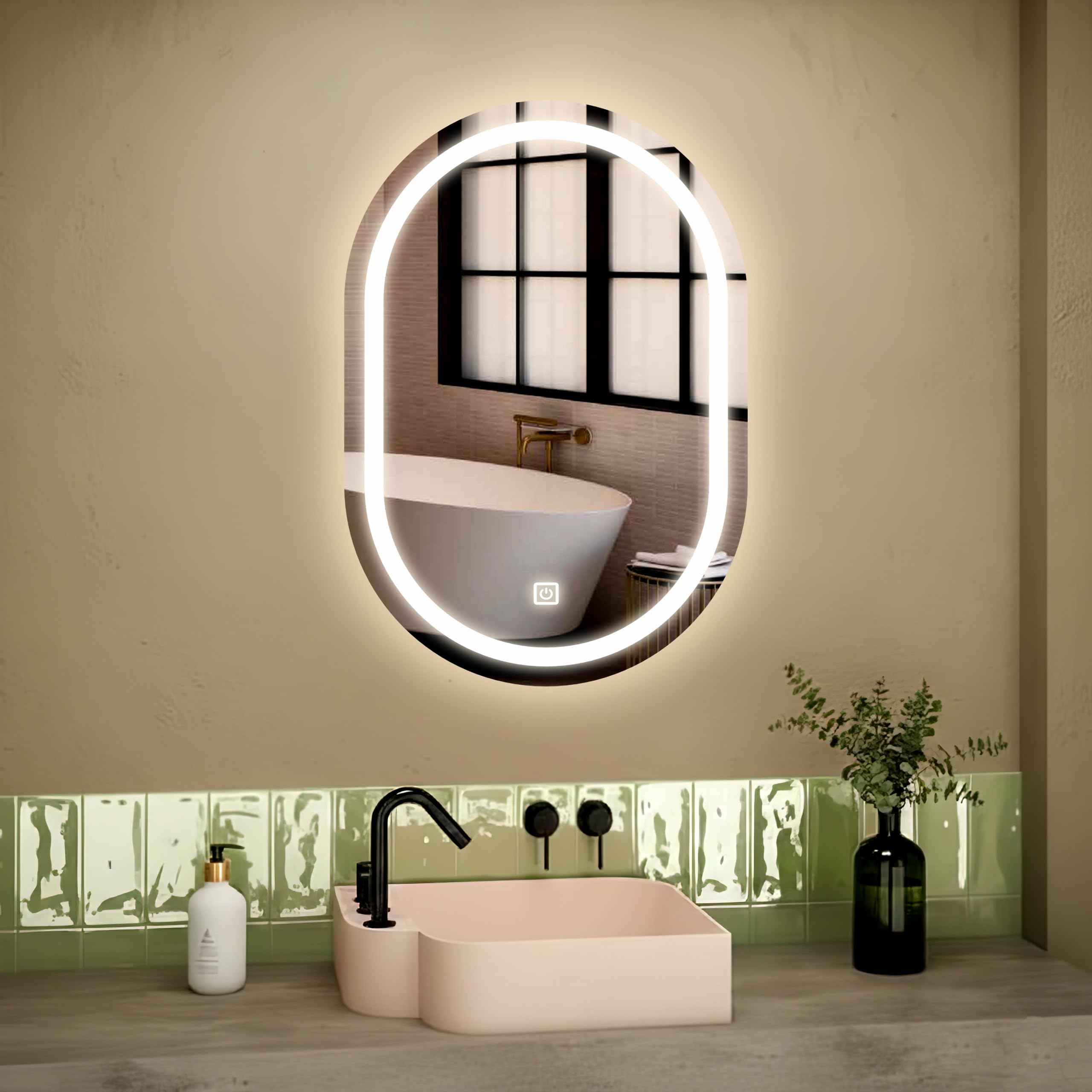 NEVEX LED Wall Mirror - Frameless Vanity Mirror with Light -1